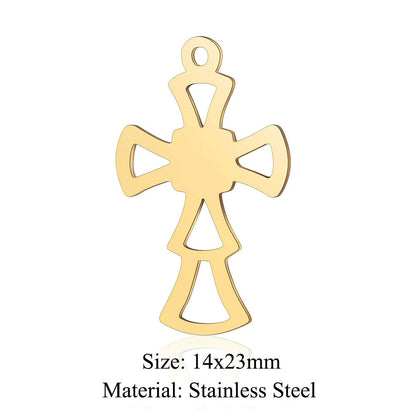 Titanium Steel Hollow Cross Crown Holy Device Pendants