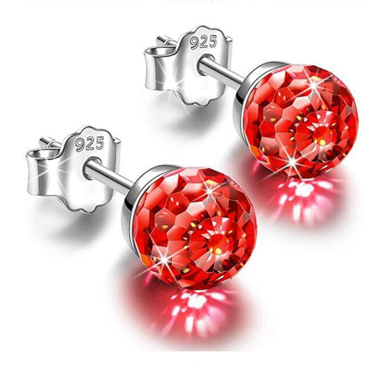 Women's & Men's Seven Colorful Earth Beads Crystal Ball Earrings