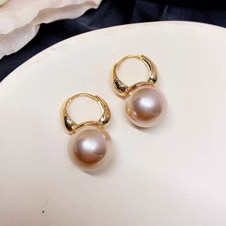 Hepburn Style Pearl Design Ear Hook Fashionable Earrings