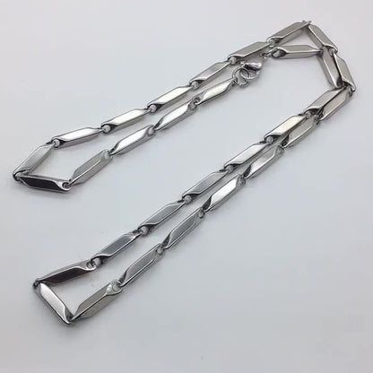 Men's Stainless Steel Chain Fashionable Handmade Diamond Square Titanium Necklaces