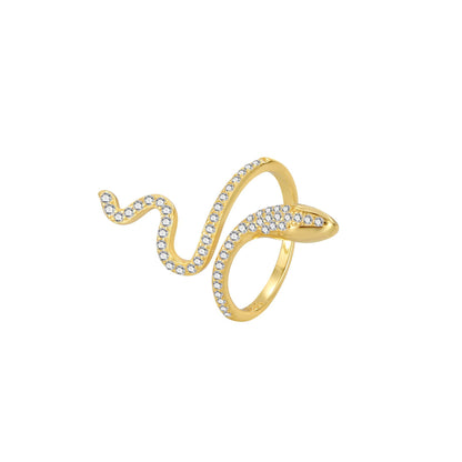 Women's Sier Winding Sexy Simulated Snakes Full Diamond Personalized Rings