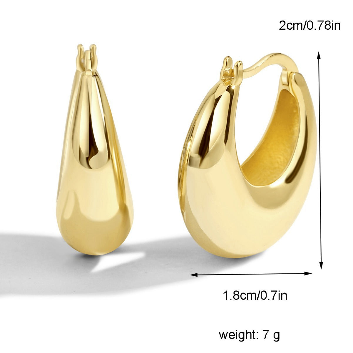 Women's Brass Gold-plated Simple Small Chubby Type Earrings