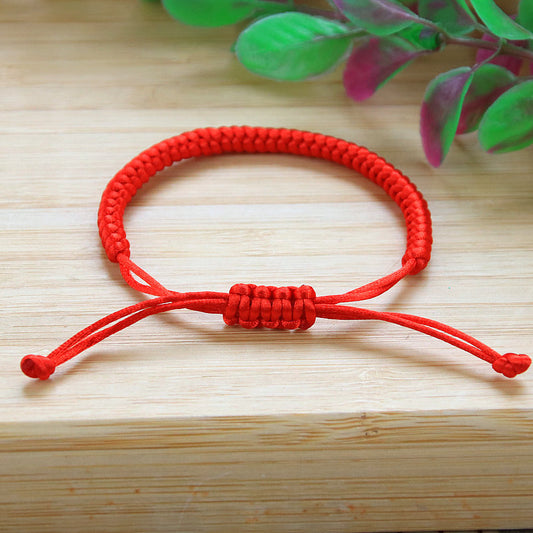 Hand-woven Life Dorje Knot Red Rope Adjustable Size Bracelets