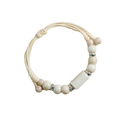 Style Ceramic Chinese Woven Beads Girlfriends Mori Carrying Strap Bracelets