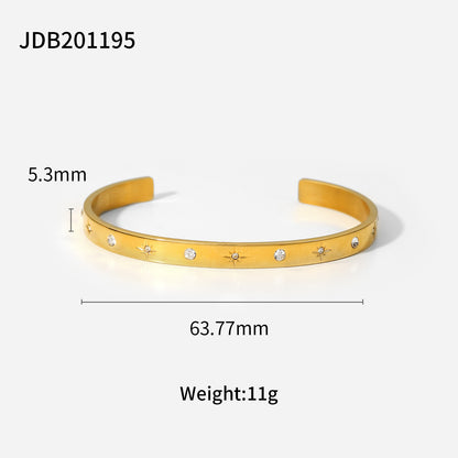 Women's Titanium Steel Fashion Stainless Zircon Inlaid Bracelets