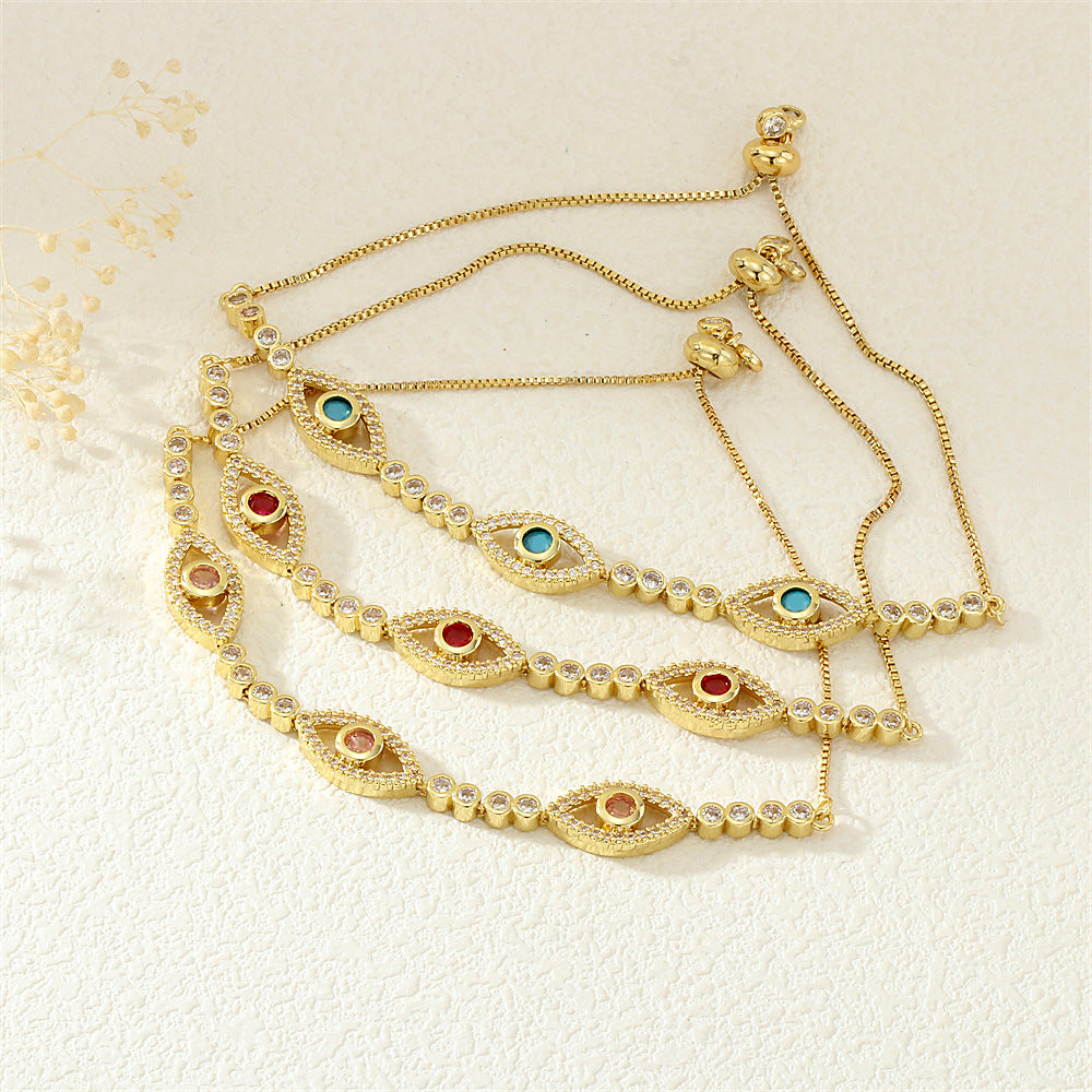 Women's Ornament Copper Plating Inlaid Zircon Adjustable Bracelets