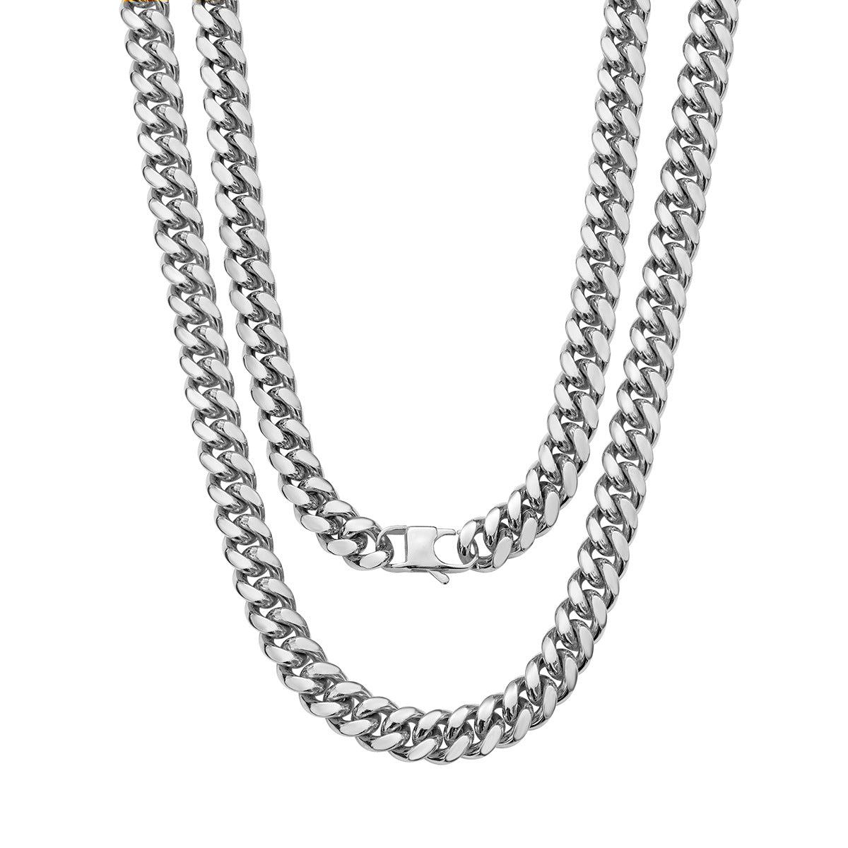 Men's Cuban Link Chain Buckle Round Grinding Necklaces