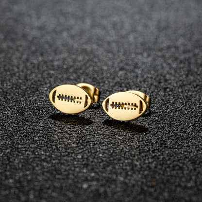 Stainless Steel Football Baseball Rugby Fashion Earrings