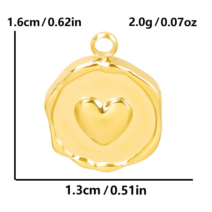 Steel Fashion Irregular Round Titanium Star Moon Love Heart Pendants