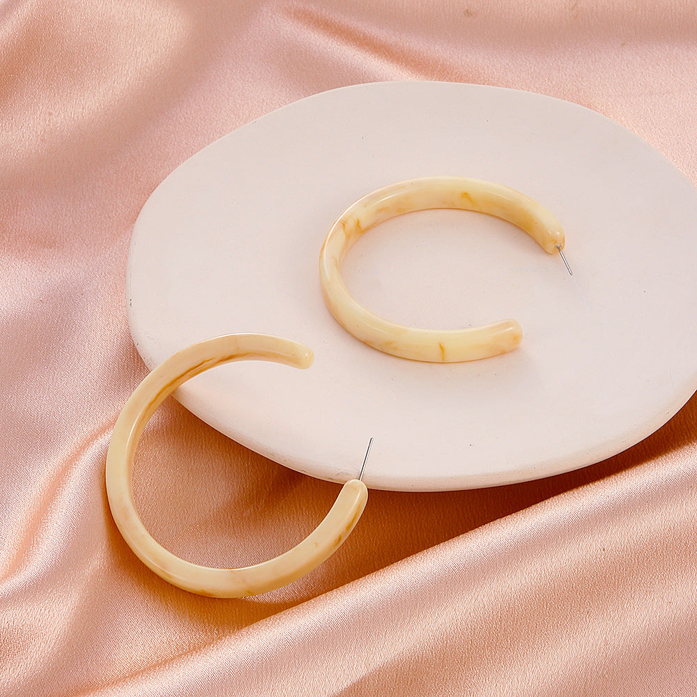 Type Resin Retro Simple Temperament Acetate Earrings