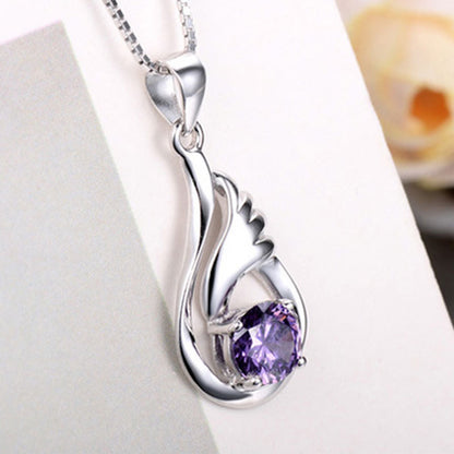 Fashion Female Korean Angel Wings Sier Pendants