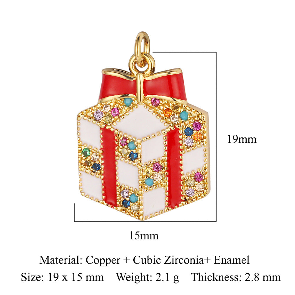 Copper Zircon Snowflake Gift Ornament Accessories Pendants