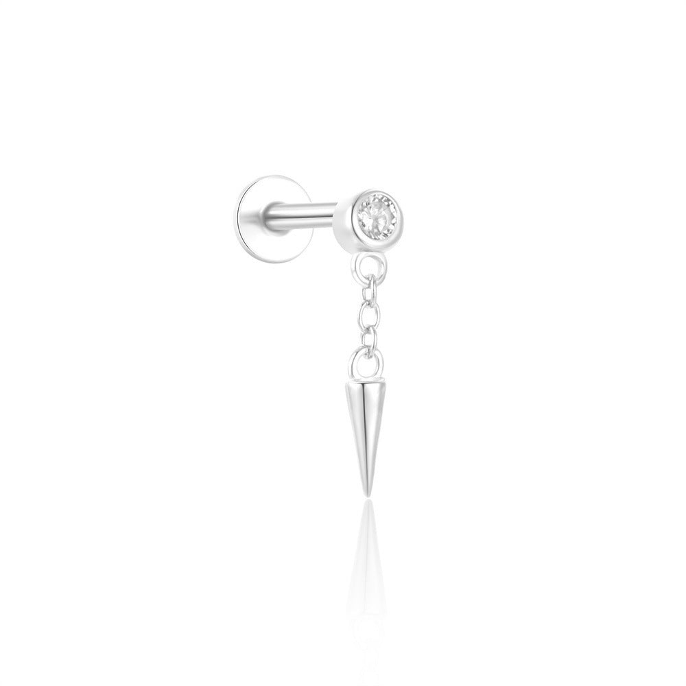 Horse Eye Zircon Piercing Cartilage Moon Earrings