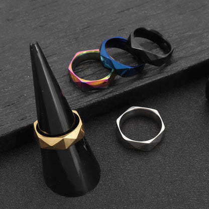 Men's Titanium Steel Ornament Diamond Cut Simple Rings
