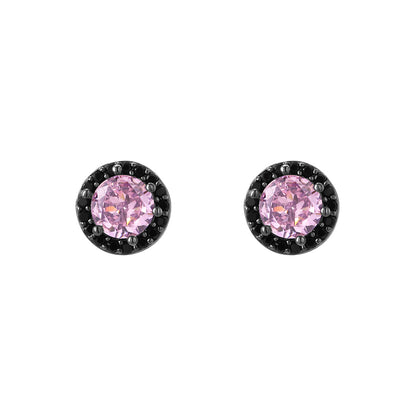 Titanium Steel Gold Ear Bone Round Zircon Earrings