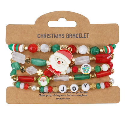 String Beads Snowman Tree Old Man Bracelets