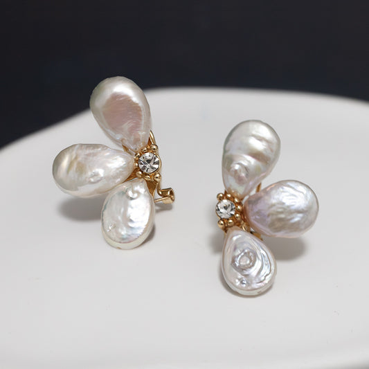 Pearl Natural Baroque Petal Ear Accessory Ornament Earrings