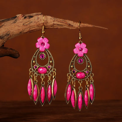 Ethnic Style Long Feather Temperamental Tassels Personality Earrings