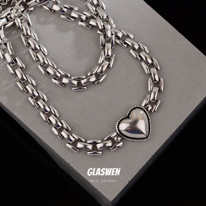 Simple Personality Chain Heart Female Temperament Wild High Bracelets