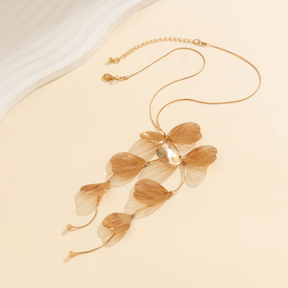 Women's Gold Silk Chain Cold Style Design Necklaces