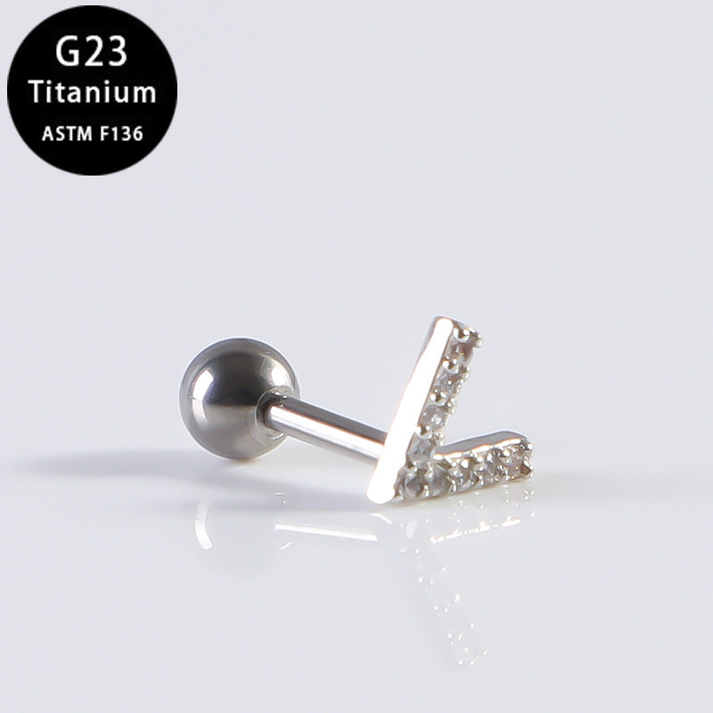 Ear Rivet Bone Pin Accessories Titanium Internal Thread Earrings