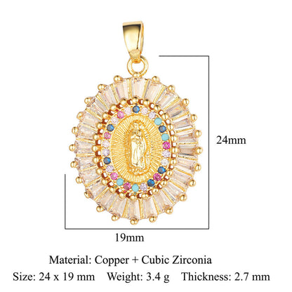 Cross Color Zirconium Copper Zircon Ornament Pendants