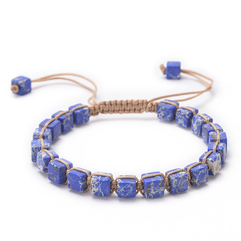 Square Emperor Stone Woven Colorful Natural Female Bracelets