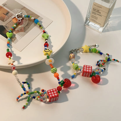 Apple Paradise Dopamine Color Beaded Light Necklaces