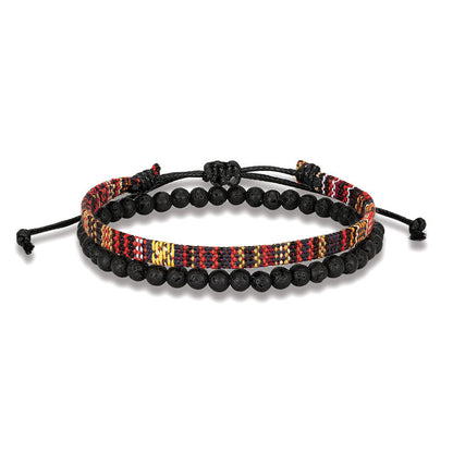 Men's Bohemian Style Hand Weaving Lava Volcanic Bracelets