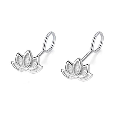 Sterling Sier Affordable Luxury Fashion Lotus Earrings