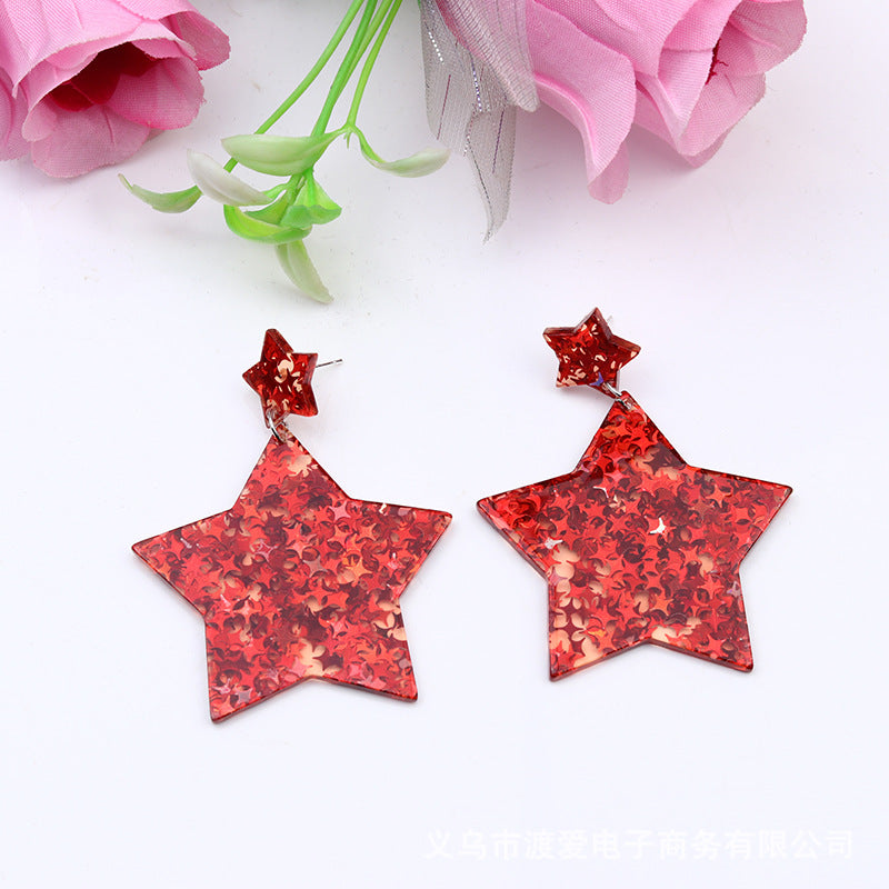 Women's Carnival Element Fashion Simple Geometric Stars Earrings