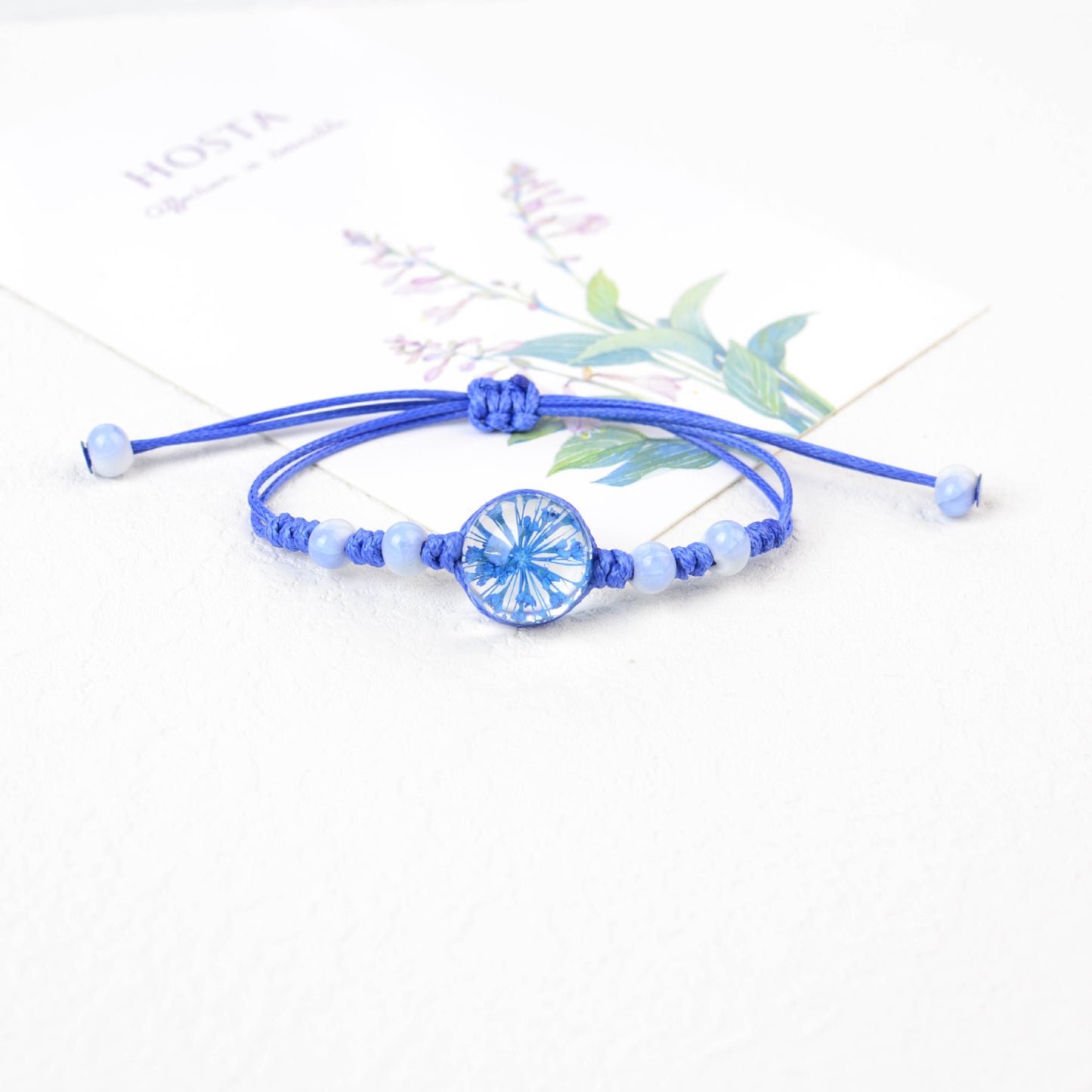 Real Flower Handmade Starry Glass Ball Bracelets