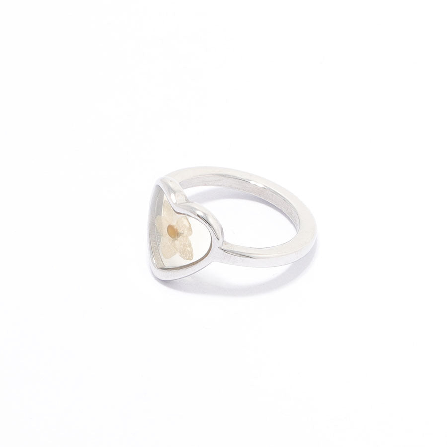 Dried Flower Love Heart-shaped Personality Simple Gold Rings