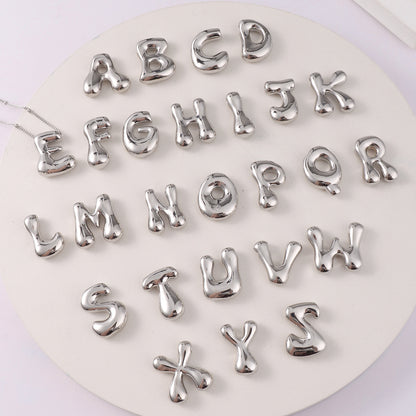 English Letter Hip Hop Sier Chubby Necklaces