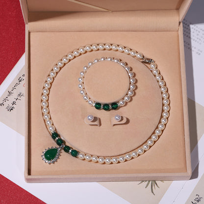 Women's Pearl Three-piece Set Ornament Mother's Day Necklaces