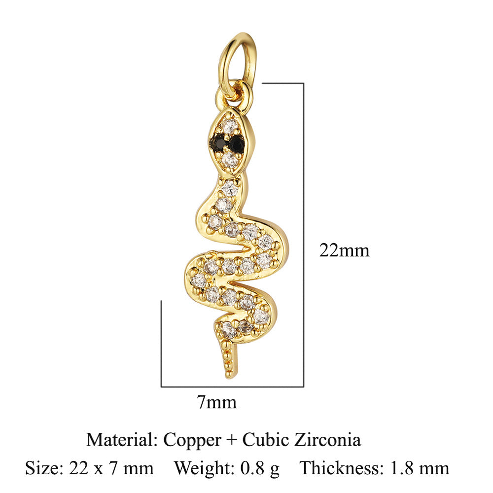 Cat Snake Copper Zircon Ornament Accessories Pendants