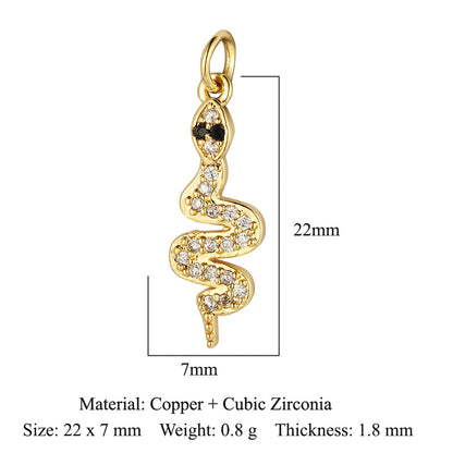 Cat Snake Copper Zircon Ornament Accessories Pendants