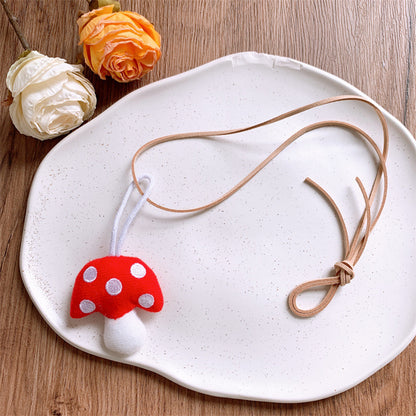 Children's Korean Style Fabric Mushroom Cartoon Small Necklaces