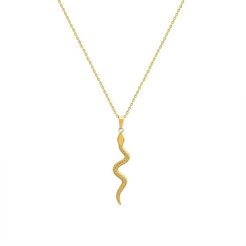 Women's Ornament Curved Snake For Titanium Steel Necklaces