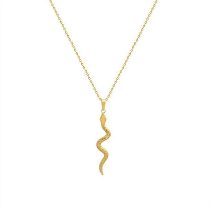 Women's Ornament Curved Snake For Titanium Steel Necklaces