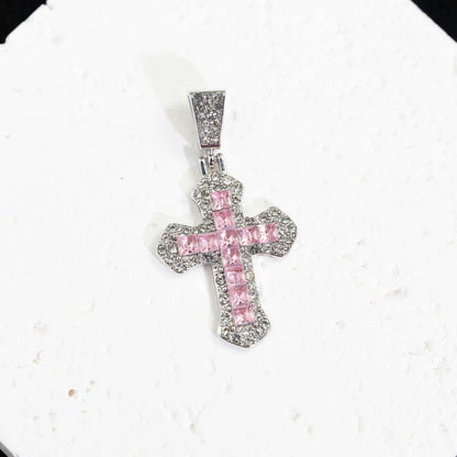 Full Diamond Cross Zircon Hip Hop Trend Personality Sweater Necklaces