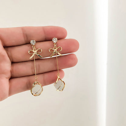 Ear Hook Long Opal Female Simple Earrings