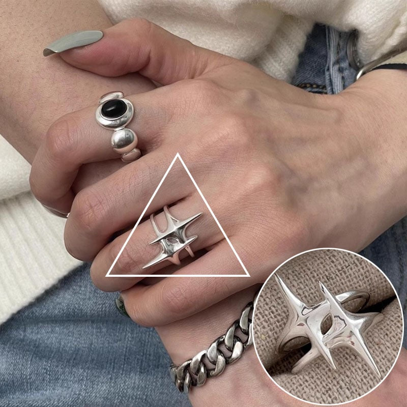 Line Cross Cord For Braiding Female Simple Irregular Wide Rings
