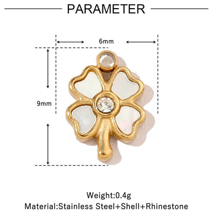 French Retro Flower Geometric Natural Stone Titanium Pendants