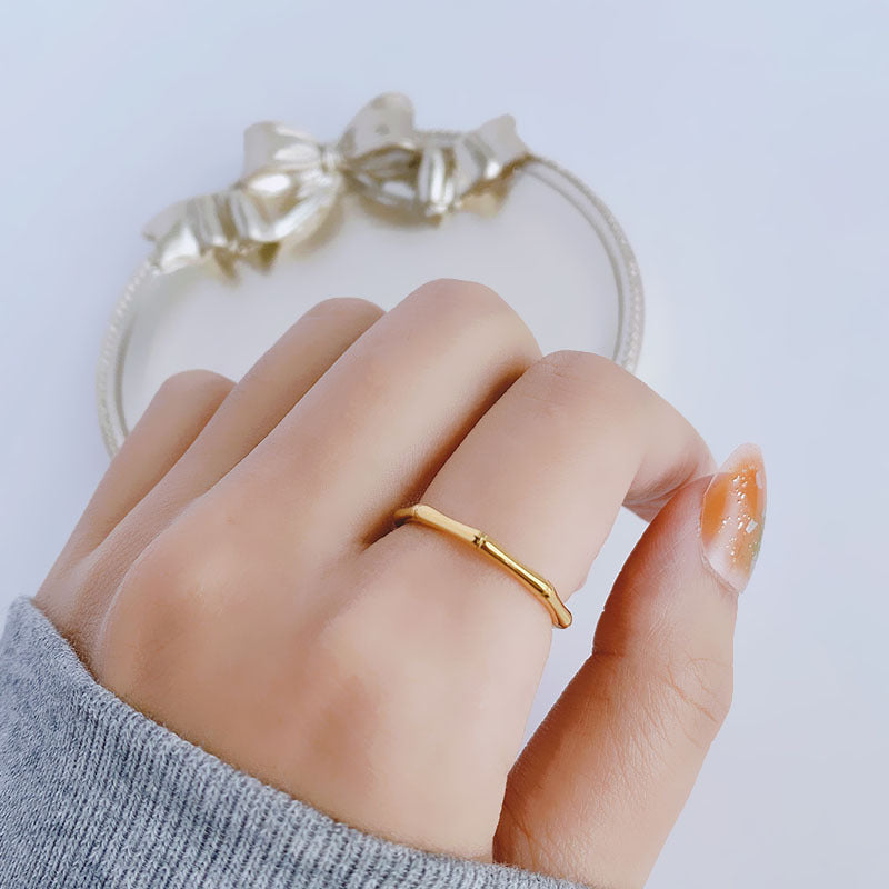 Bamboo Bone Knuckle Tail Design Light Luxury Rings