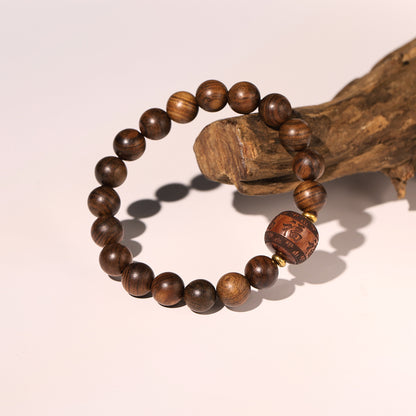 Women's & Men's Style Golden Sandalwood Wooden Prayer Beads Hand Toy Bracelets