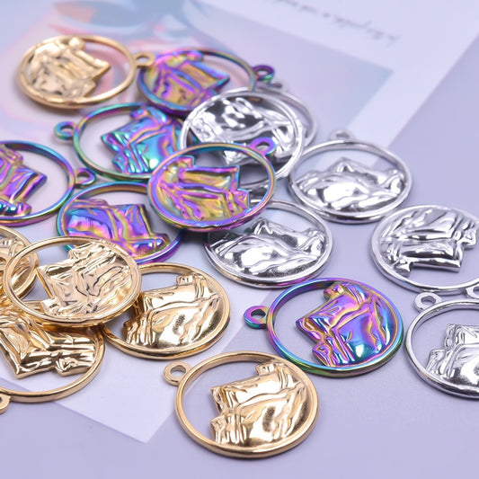 Colorful Stainless Steel Golden Mountain Ornament Pendants