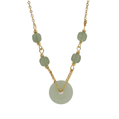 Jade Donut National Trendy Style Good-looking Temperament Vintage Necklaces