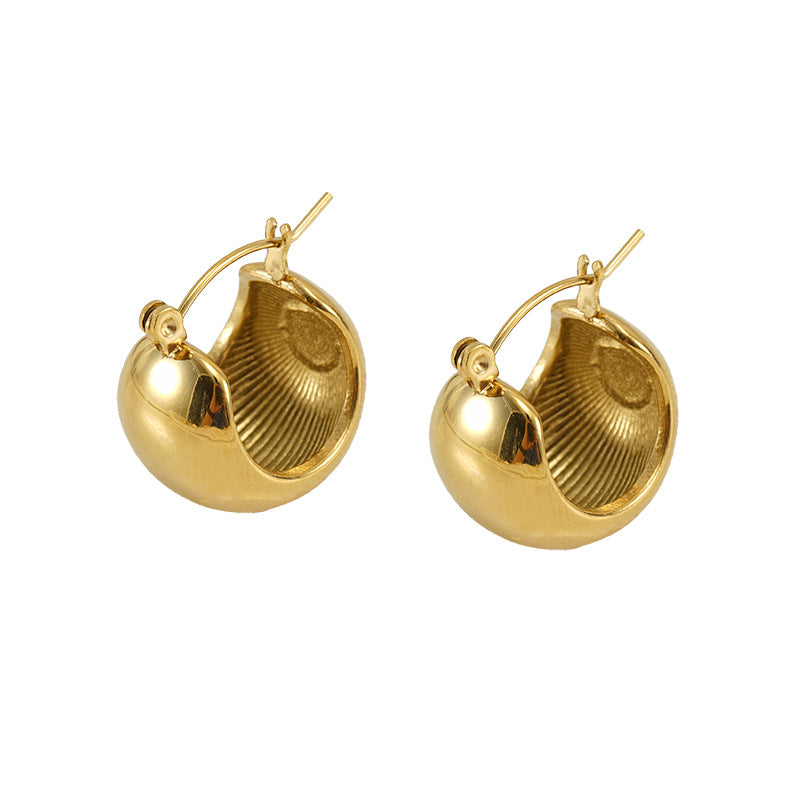 Electroplated Titanium Steel Spherical Female High Earrings