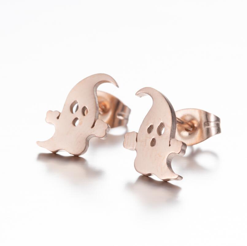 Halloween Bat Stainless Steel Small Animal Earrings